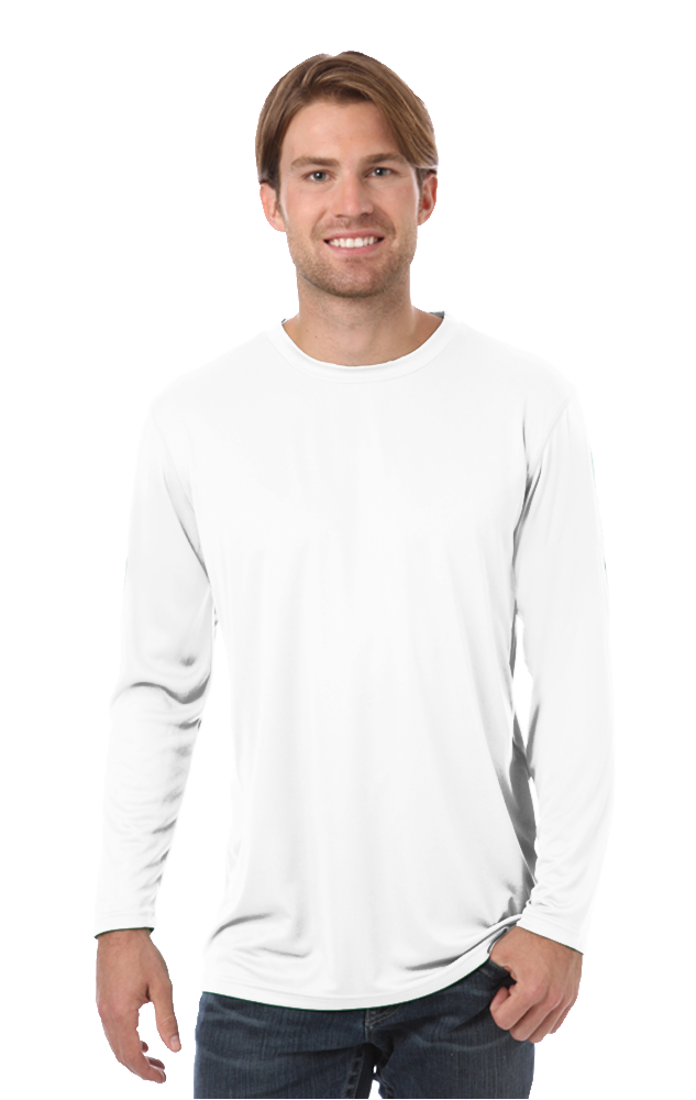 ADULT VALUE L/S WICKING TEE  -  WHITE EXTRA EXTRA SMALL SOLID